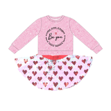 Preorder 12.12 MOQ 5 pcs GLD1501 Valentine's Day Be You Love Pink Girls Skirts Set