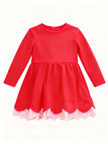 Preorder 12.12 MOQ 5 pcs Valentine's Day Love Red Girl's Dress