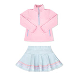Preorder 12.12 MOQ 5 pcs GLD1504 Pink Yoga Pullover Girls Skorts Set
