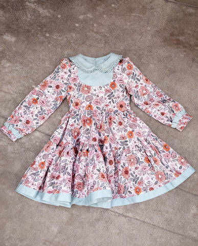 Preorder 12.19 MOQ 5 pcs GLD1516 Flower Mint Cute Girl's Dress