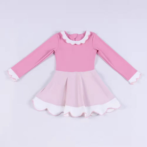 Preorder 12.20 MOQ 5 pcs GLD1522 Princess Pink Yoga Girl's Dress Onesie