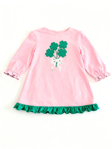 Preorder 12.20 MOQ 5 pcs St. Patrick Bows Pink Girl's Dress