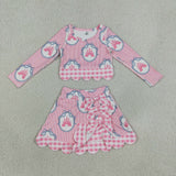 GLD1601 Bows Castle Cute Scallop Edge Yoga Girls Skorts Set