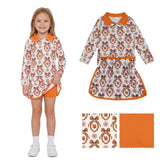 GLD1602 Fall Flower Bows Pullover Yoga Girls Skorts Set