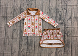 Preorder Samples GLD1607 Christmas Gingerbread Girls Skorts Set