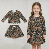 GLD1617 Hunting Camo Scallop Edge Girls Skorts Set