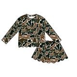 Preorder MOQ 5 pcs Each Style Hunting Camo Scallop Edge Girls Skorts Outfits