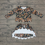 Preorder Samples GLD1617 Hunting Camo Scallop Edge Yoga Girls Skorts Set