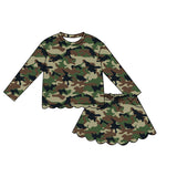 Preorder MOQ 5 pcs Each Style Hunting Camo Scallop Edge Girls Skorts Outfits
