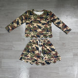 Preorder Samples GLD1620 Hunting Camo Scallop Edge Yoga Girls Skorts Set