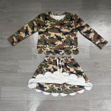 Preorder Samples GLD1620 Hunting Camo Scallop Edge Yoga Girls Skorts Set