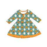 Preorder MOQ 5 Pcs Each Style Fall Pumpkin Flower Girls Dress