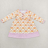 GLD1627 Fall Pumpkin Orange Pink Girl's Dress