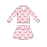 Preorder MOQ 5 pcs Each Style Bows Flower Yoga Cute Girls Skorts Set