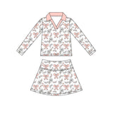 Preorder MOQ 5 pcs Each Style Bows Flower Yoga Cute Girls Skorts Set