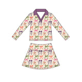 Preorder MOQ 5 pcs Each Style Bows Flower Yoga Cute Girls Skorts Set
