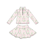 Preorder MOQ 5 pcs Each Style Fall Pumpkin Bows Yoga Pullover Girls Skorts Set