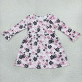 GLD1637 Halloween Pumpkin Flower Bows Girl's Dress