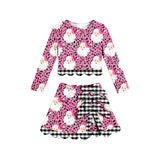 Preorder MOQ 5 pcs Each Style Christmas Santa Bows Scallop Edge Yoga Girls Skorts Set