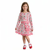 GLD1676 Christmas Santa Bows Scallop Edge Yoga Girls Skorts Set