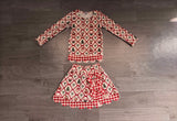 NO MOQ Preorder Samples GLD1676 Christmas Santa Bows Scallop Edge Yoga Girls Skorts Set-real pic 2026.8.21