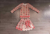 NO MOQ Preorder Samples GLD1676 Christmas Santa Bows Scallop Edge Yoga Girls Skorts Set-real pic 2026.8.21