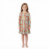 GLD1692 Thanksgiving Day Turkey Leaves Girl's Dress