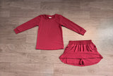 Preorder Samples GLD1697 Solid Burgundy Girls Skorts Set-2026.8.24