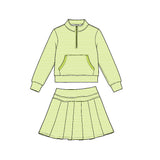 Preorder MOQ 5 pcs Each Color Stripe Play Tennis Pullover Pleated Girls Skorts Set