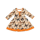 Preorder MOQ 5 pcs Each Style Halloween Bows Flower Bat Kids Matching Clothes