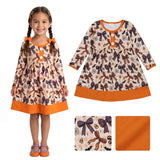 GLD1708 Halloween Bows Flower Girl's Dress