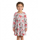 GLD1709 Christmas Coquette Bows Girl's Dress