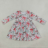 GLD1709 Christmas Coquette Bows Girl's Dress