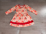 Preorder Samples GLD1710 Christmas Santa Plaid Girl's Dress