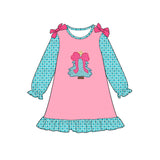 Preorder MOQ 5 pcs Each Style Christmas Trees Pink Bows Kids Matching Clothes