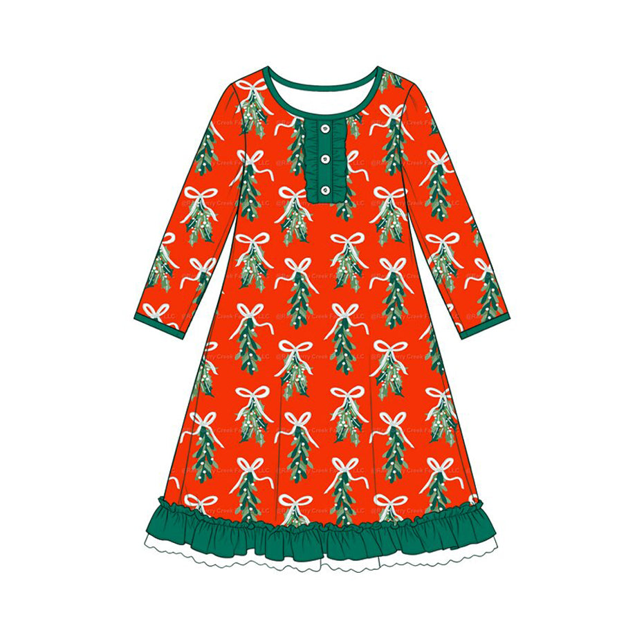 Preorder MOQ 5 pcs GLD1718 Christmas Trees Red Girl's Dress – Amy yu garments wholesale