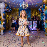 GLD1723 Happy New Year Gold Girl's Dress