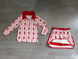 Preorder Samples GLD1751 Valentine's Day Love Bows Pullover Yoga Girls Skorts Set