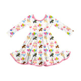 Preorder MOQ 5 pcs Each Style Happy Birthday Dog Pink Kids Matching Clothes
