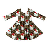 Preorder MOQ 5 pcs Each Style Christmas Santa Leopard Kids Matching Clothes