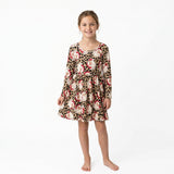 GLD1761 Christmas Santa Leopard Girl's Dress