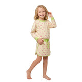 GLD1766 Dots Yellow Long Sleeves Girls Skorts Set
