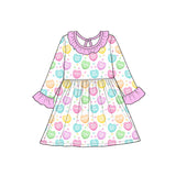 Preorder MOQ 5 pcs Each Style Valentine's Day Love Ruffles Girl‘s Dress-2026.8.28