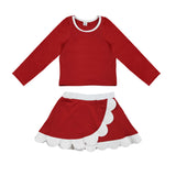 Preorder MOQ 5 pcs Each Style Solid Color Scallop Edge Yoga Girls Skorts Set