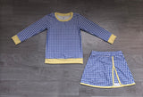 NO MOQ Preorder Samples Each Style Solid Colorful Plaid Yoga Girls Skorts Set Kids Matching Clothes
