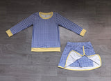 NO MOQ Preorder Samples Each Style Solid Colorful Plaid Yoga Girls Skorts Set Kids Matching Clothes