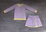 NO MOQ Preorder Samples Each Style Solid Colorful Plaid Yoga Girls Skorts Set Kids Matching Clothes