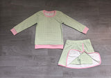 NO MOQ Preorder Samples Each Style Solid Colorful Plaid Yoga Girls Skorts Set Kids Matching Clothes