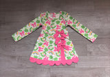 NO MOQ Preorder Samples GLD1820 Saint Patrick Leaves Rainbows Bows Yoga Scallop Edge Girl's Dress