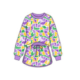 Preorder MOQ 5 pcs Each Style Mardi Gras Camo Ruffles Kids Matching Clothes